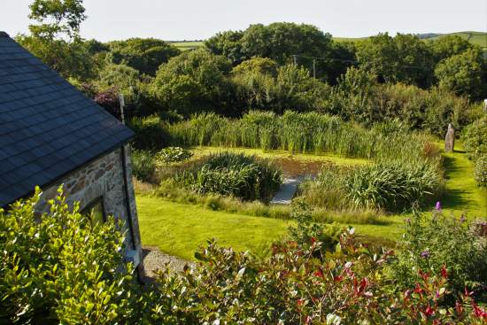 Balcony view over the pond and surrounding fields, fantastic for birdwatching, newt and otter spotting!